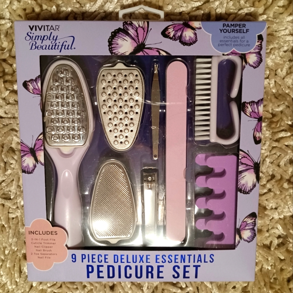 Vivitar Pedicure Set 9 Piece Deluxe Brand New
